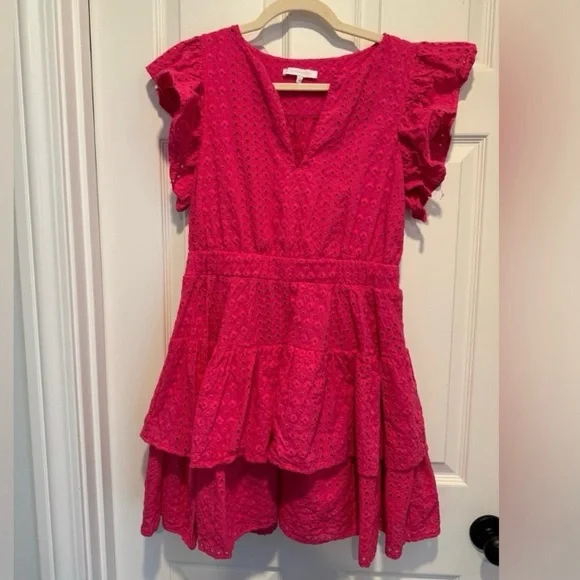 olivaceous pink dress pink preppy dress Olivaceous Jessie Pink Linen Babydoll Mini Dress